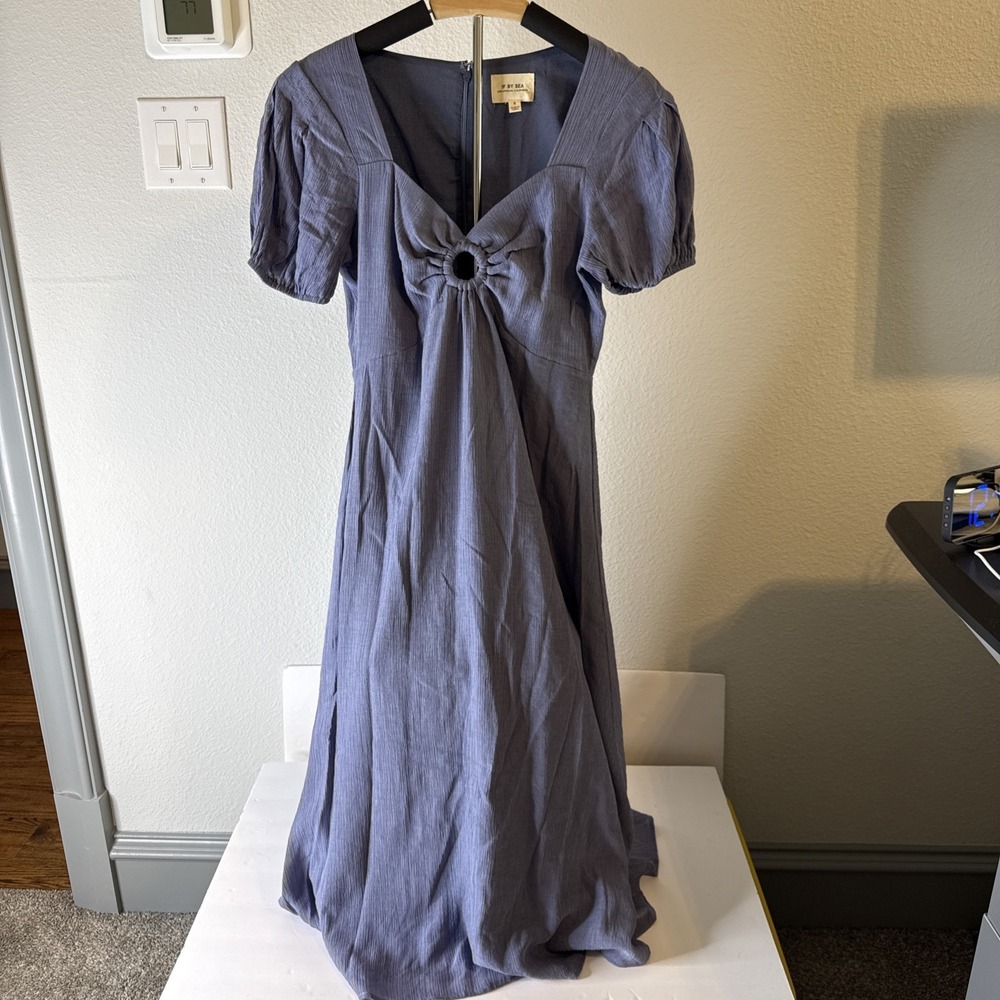 If By Sea Women's V-Neck Dress‎ Blue Size Small